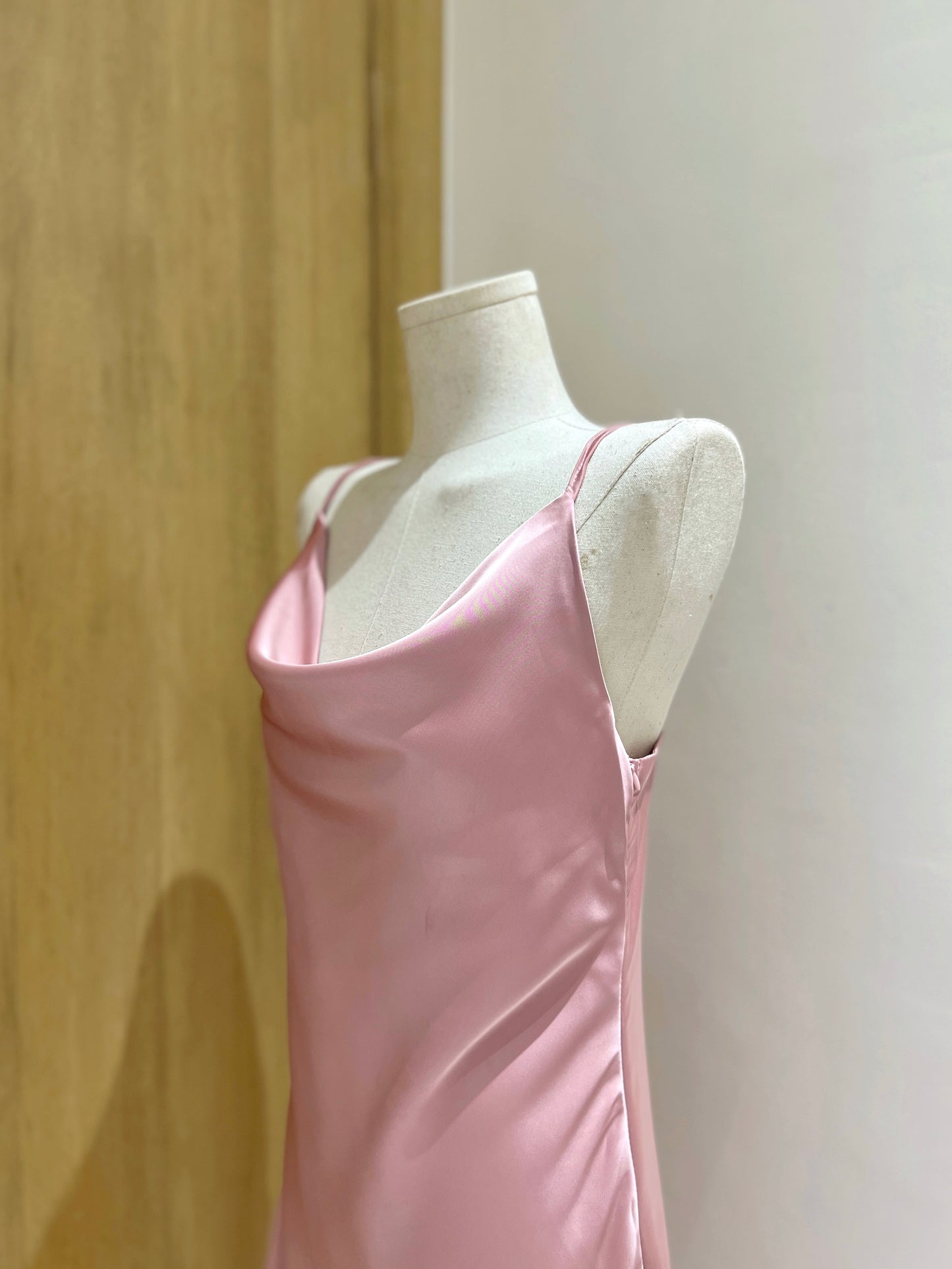 MARGARITA Cowl Silk Dress (Rose Gold)