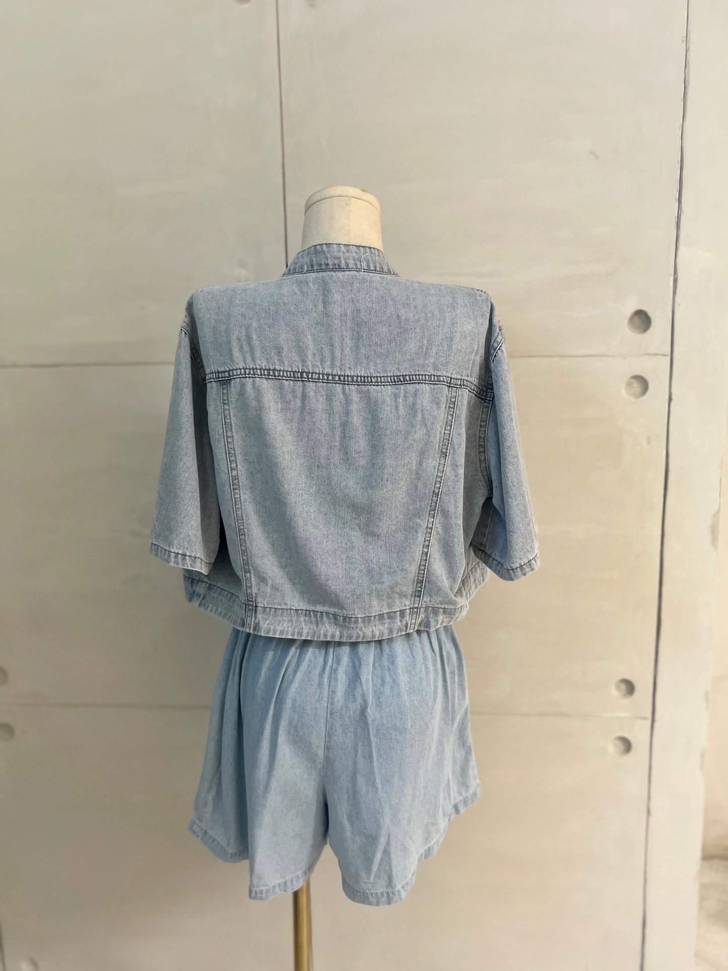 JACOB Garterized Denim Shorts