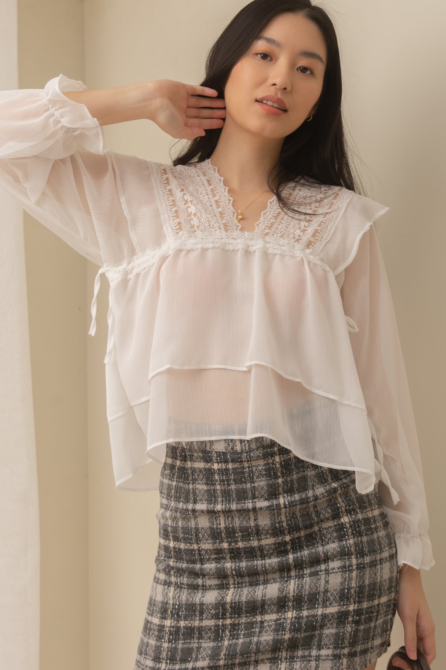 RIA Lace Sheer Blouse