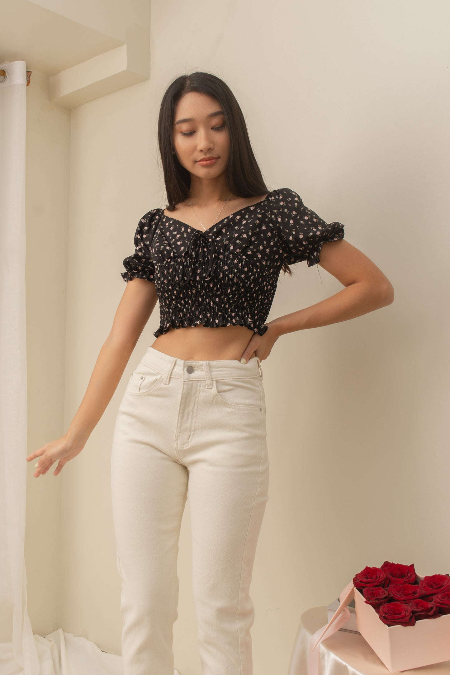 BLAKELY Puff Sleeve Top (BLACK)