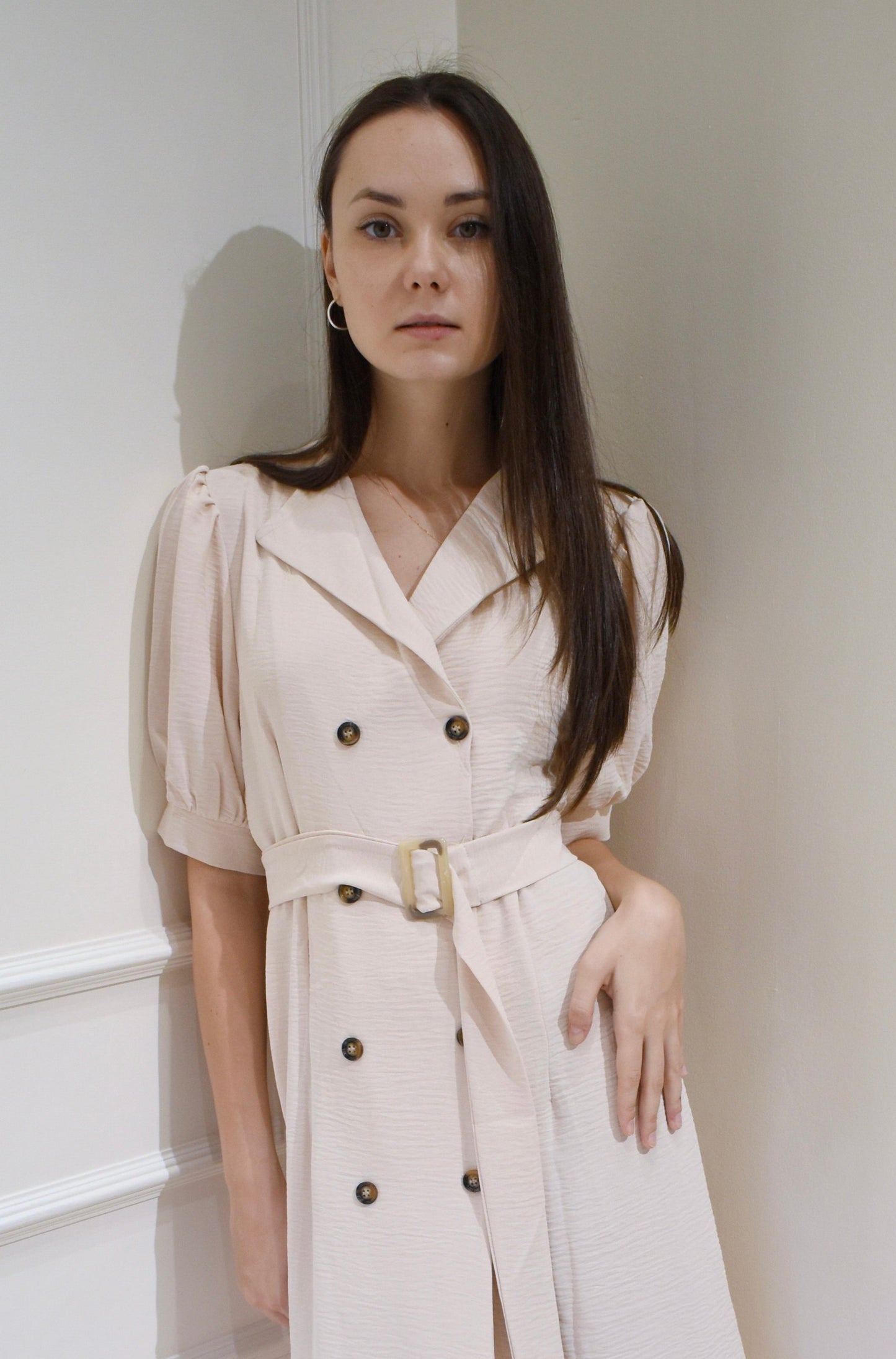 ELIN Belted Buttoned Dress