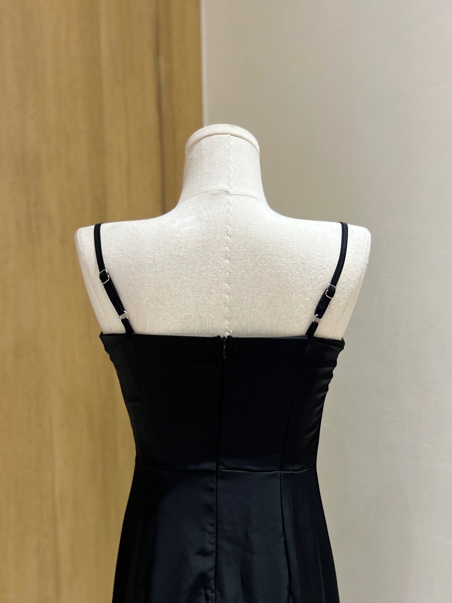 INNA Ruched Silk Dress (BLACK)