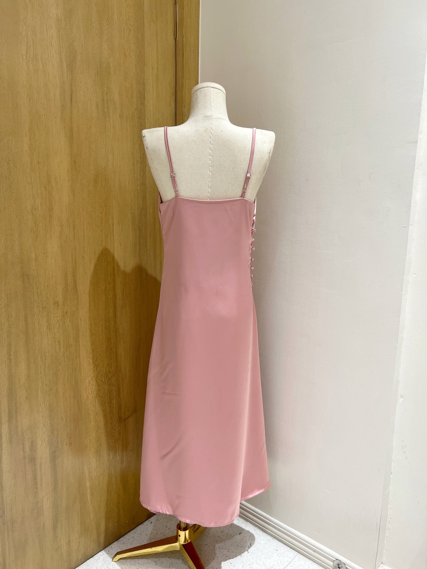 MARGARITA Cowl Silk Dress (Rose Gold)