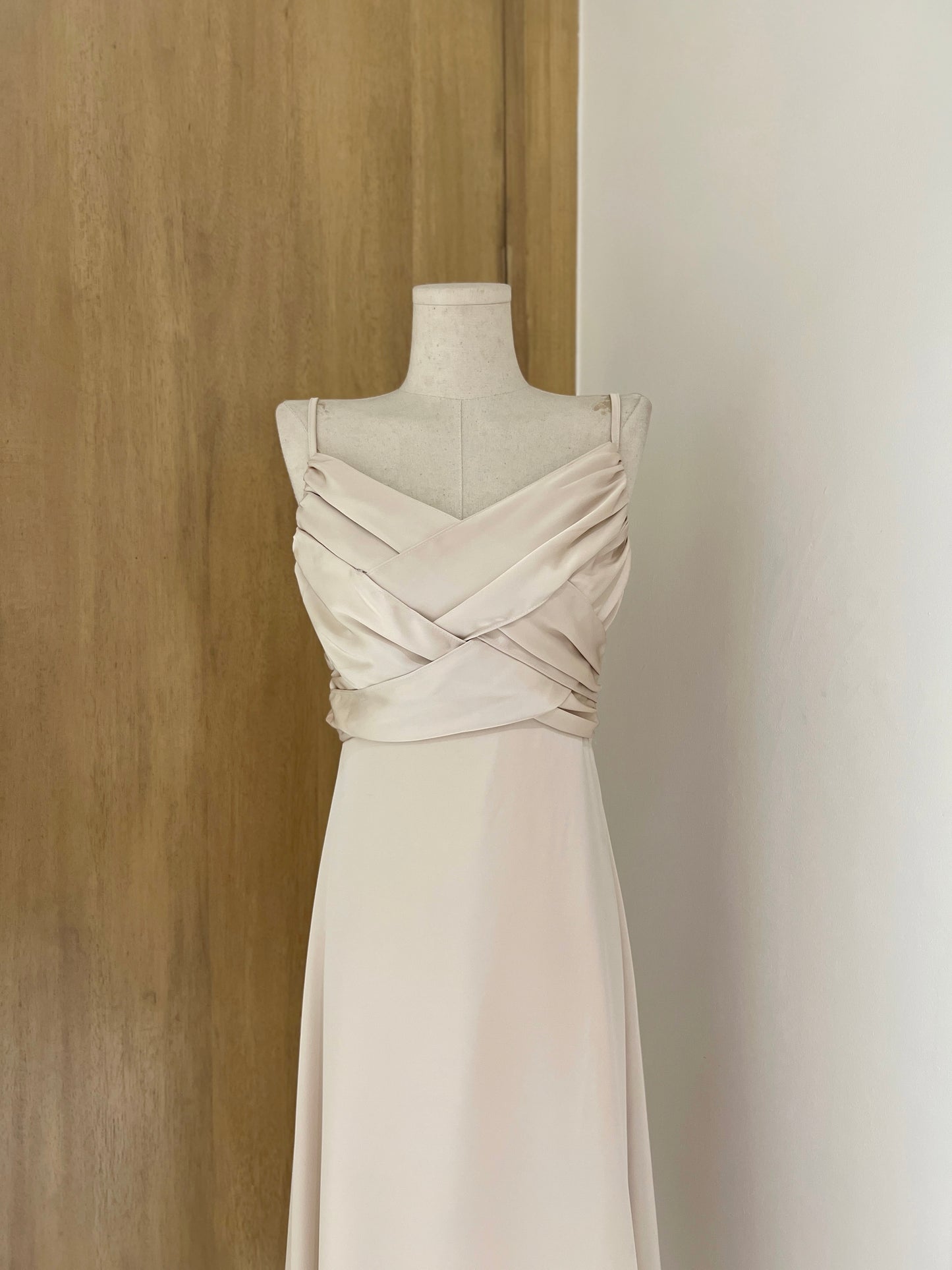 YULIA Midi Silk Dress (CHAMPAGNE)