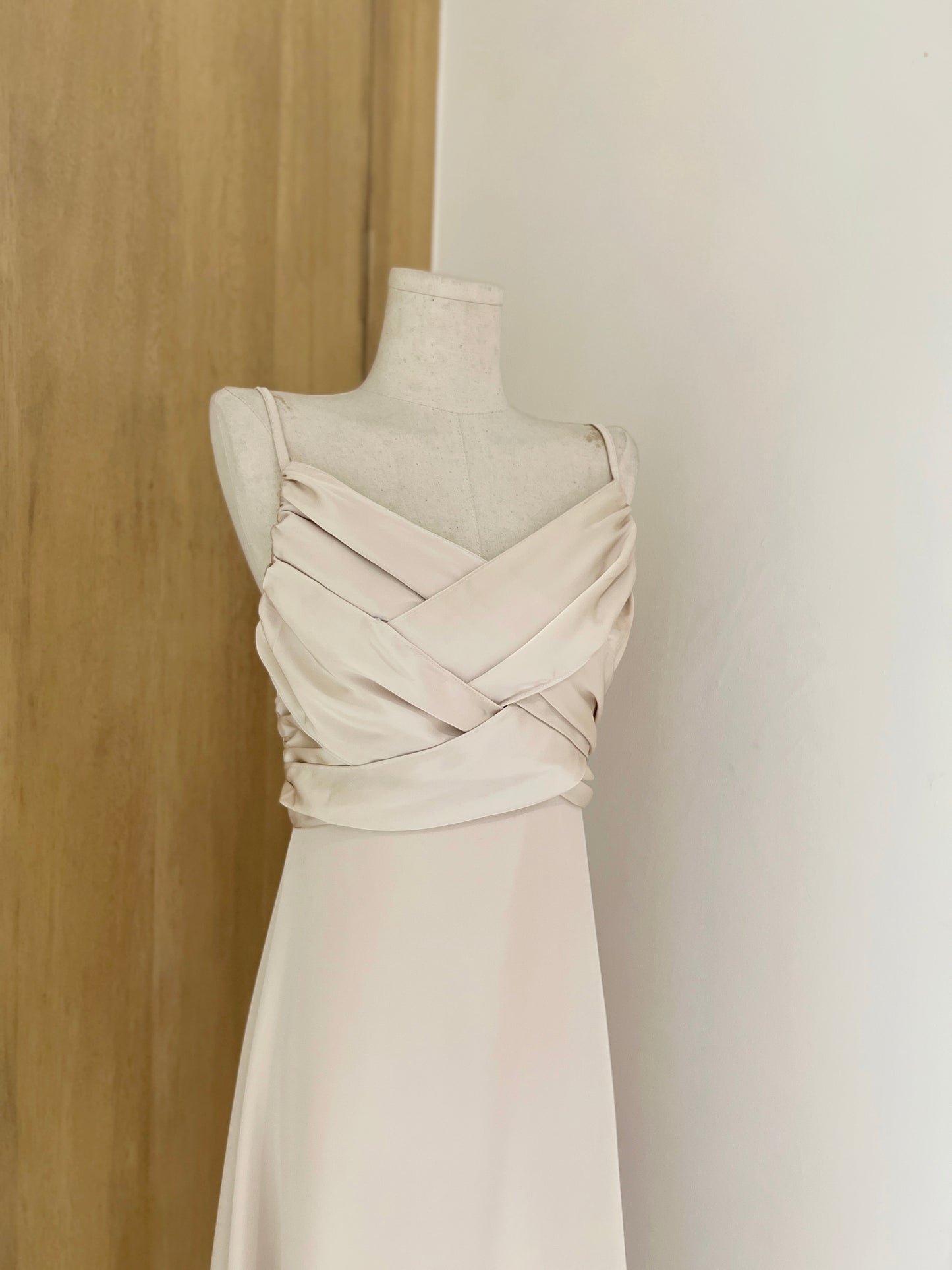YULIA Midi Silk Dress (CHAMPAGNE)