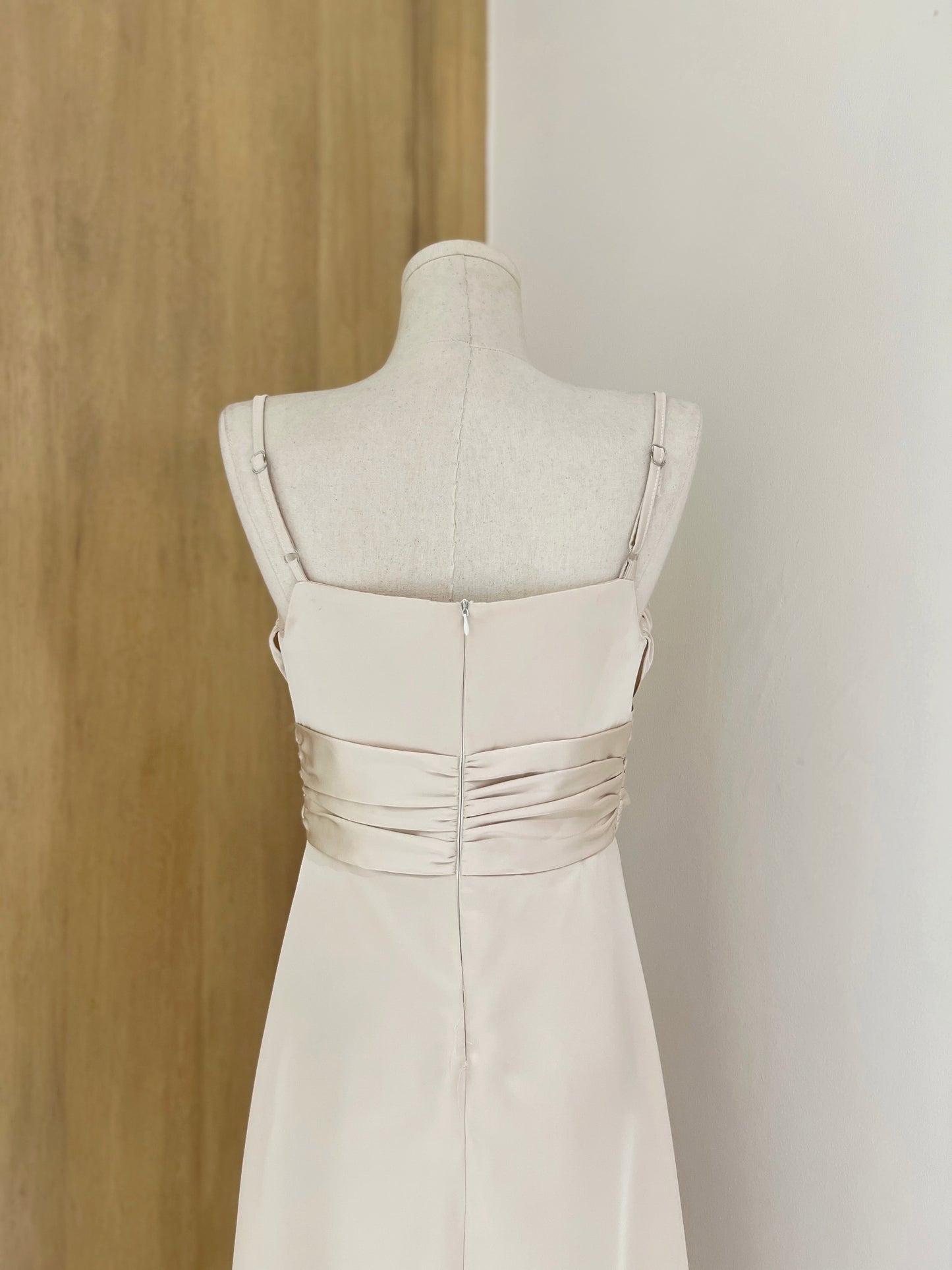 YULIA Midi Silk Dress (CHAMPAGNE)