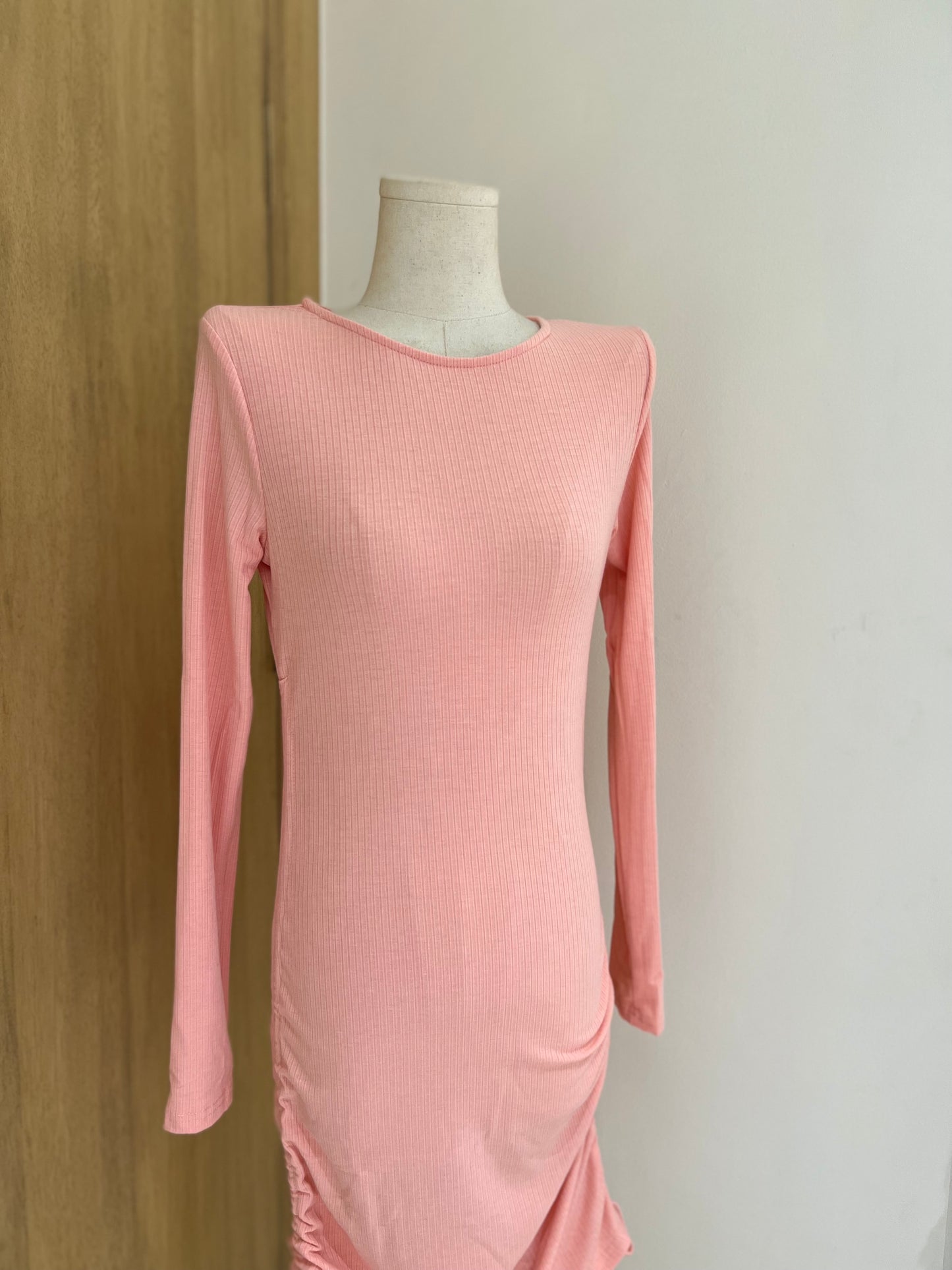 CALLIE Long Sleeve Ruched Bodycon Dress