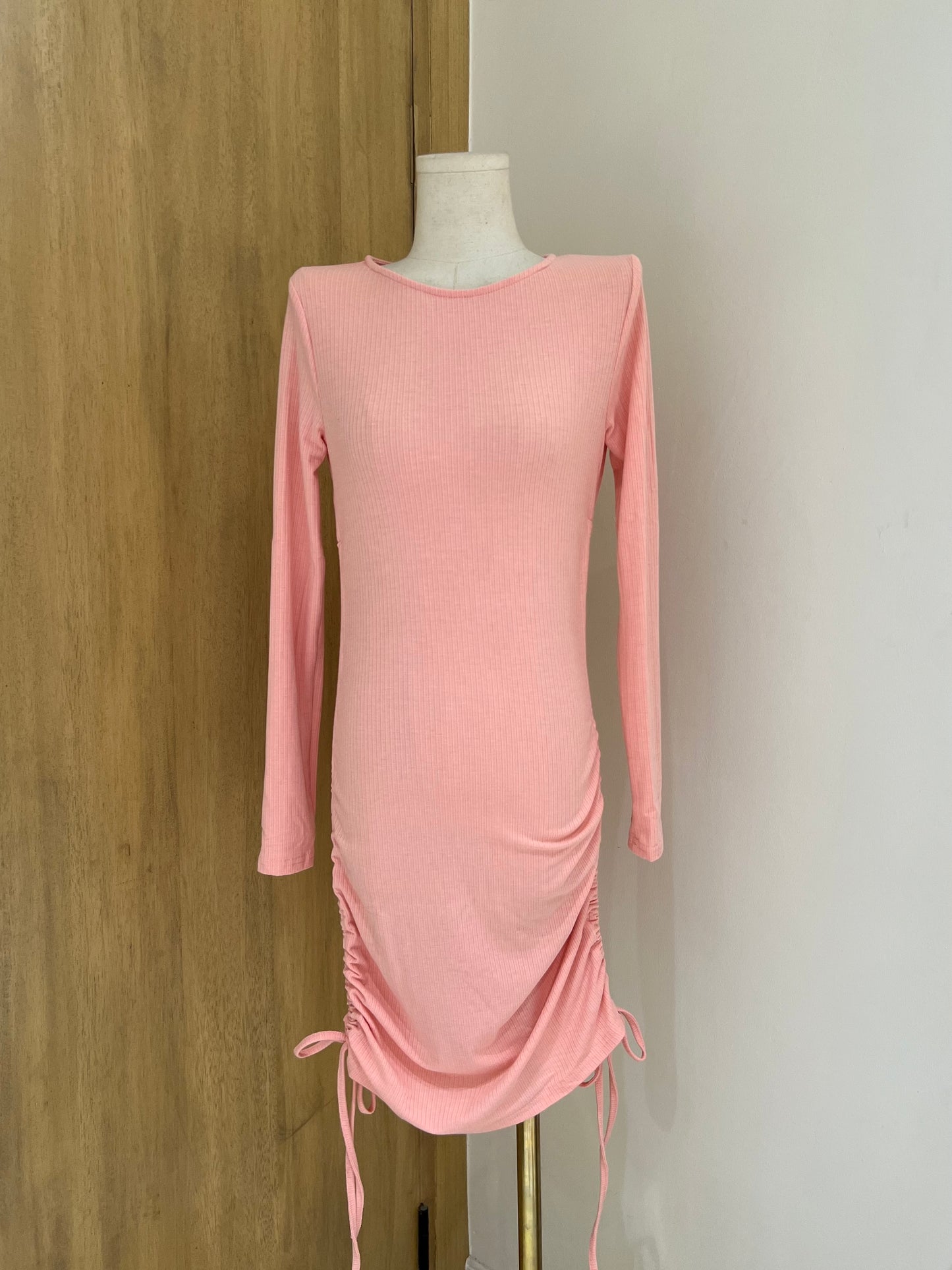 CALLIE Long Sleeve Ruched Bodycon Dress