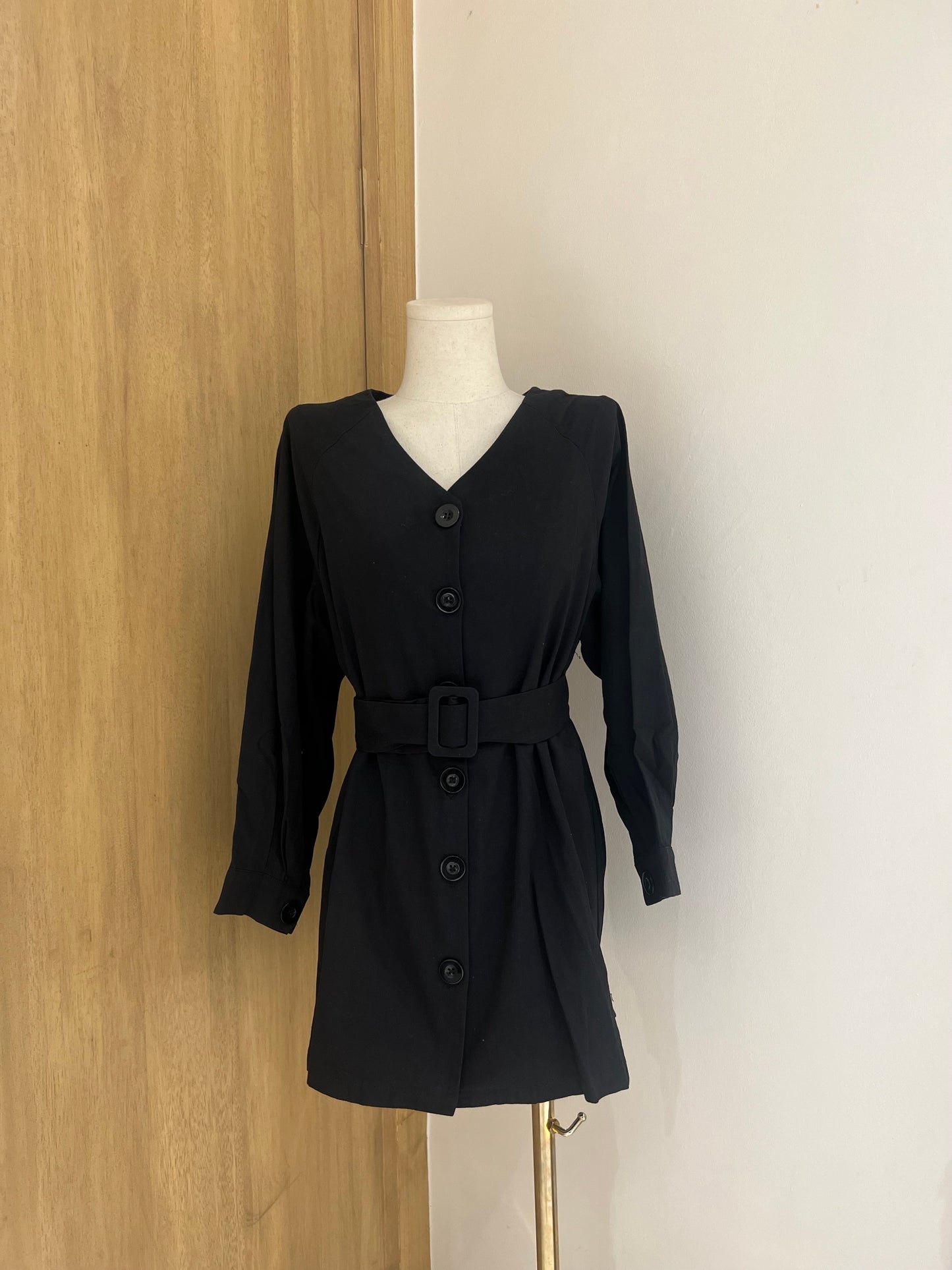 KLARA Buttondown Belted Dress