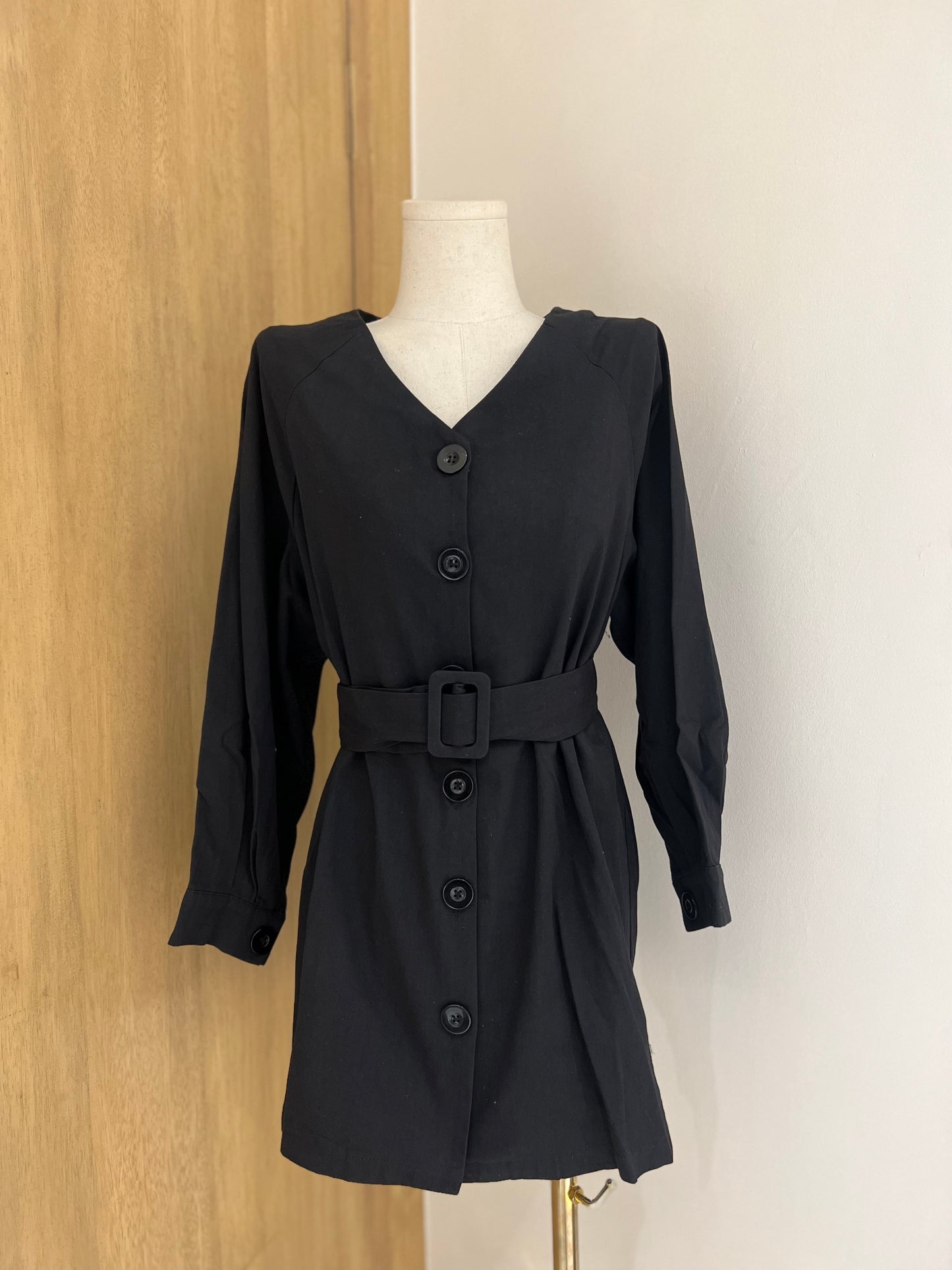 KLARA Buttondown Belted Dress