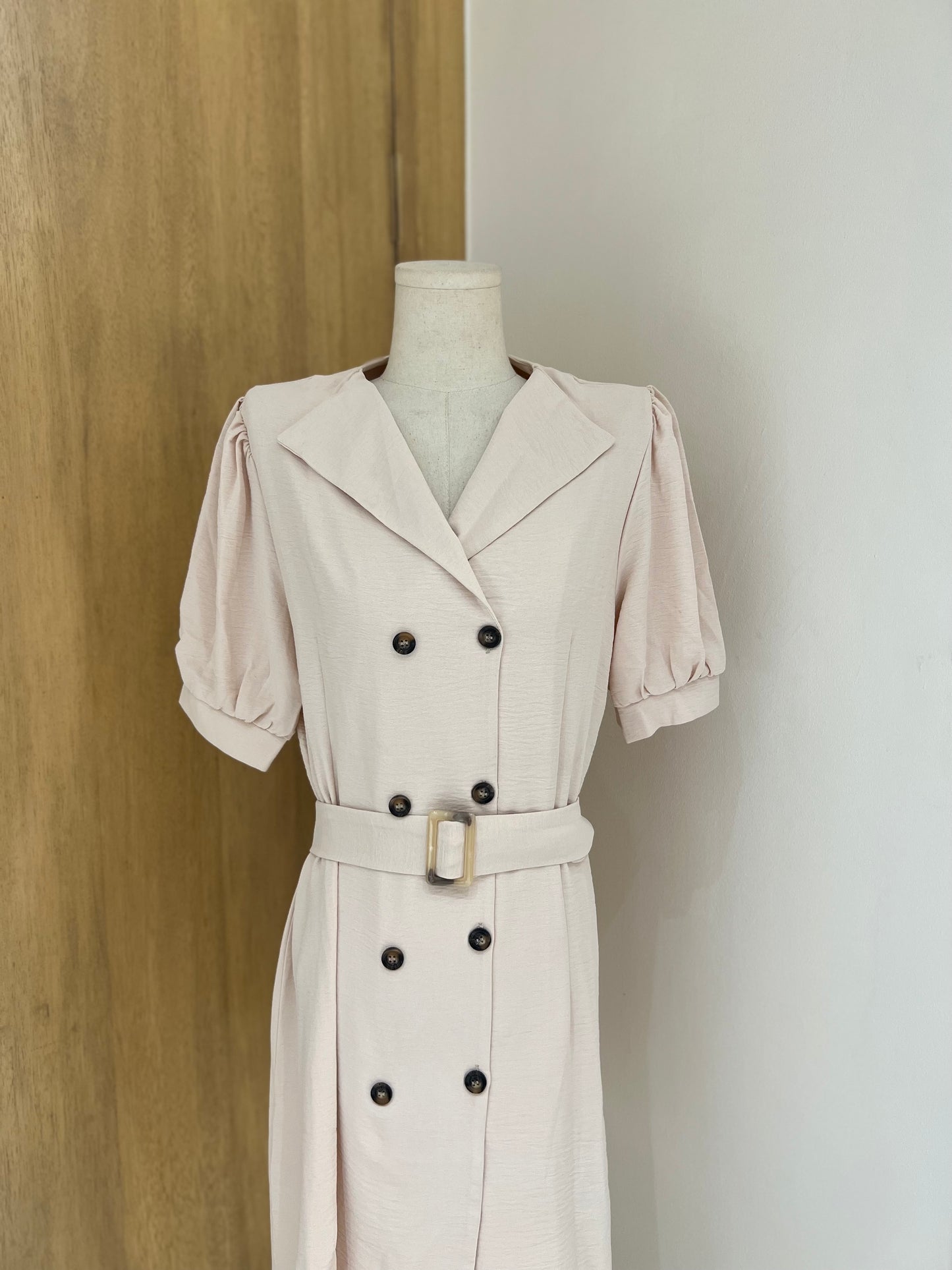 ELIN Belted Buttoned Dress