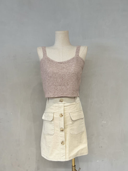 ISSA Corduroy Buttoned Skirt