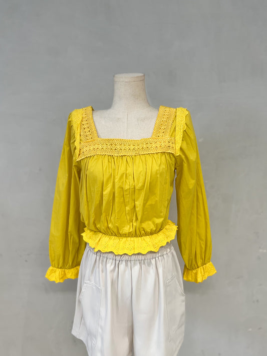 OLIVIA Square Neck Long Sleeve Blouse