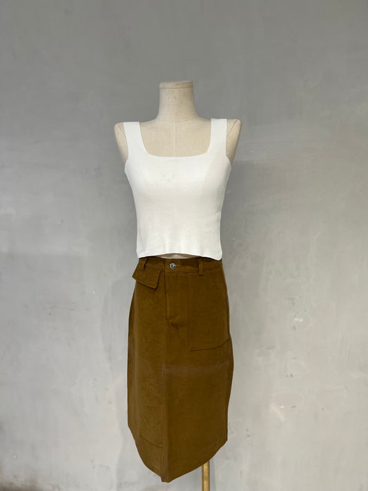 GRACE Suede Midi Skirt (Color Options)