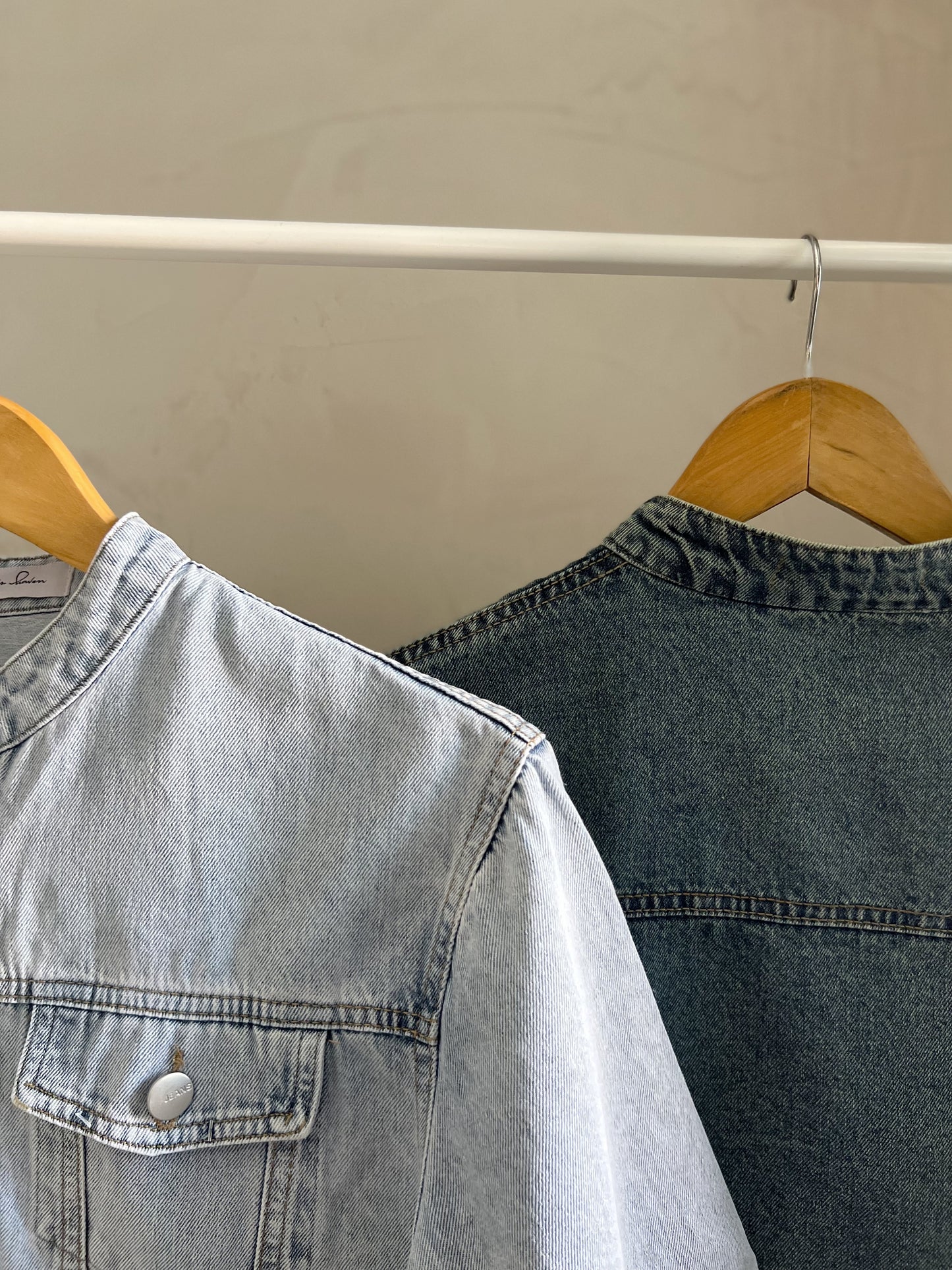 WAYNE Cropped Short Sleeve Denim Jacket