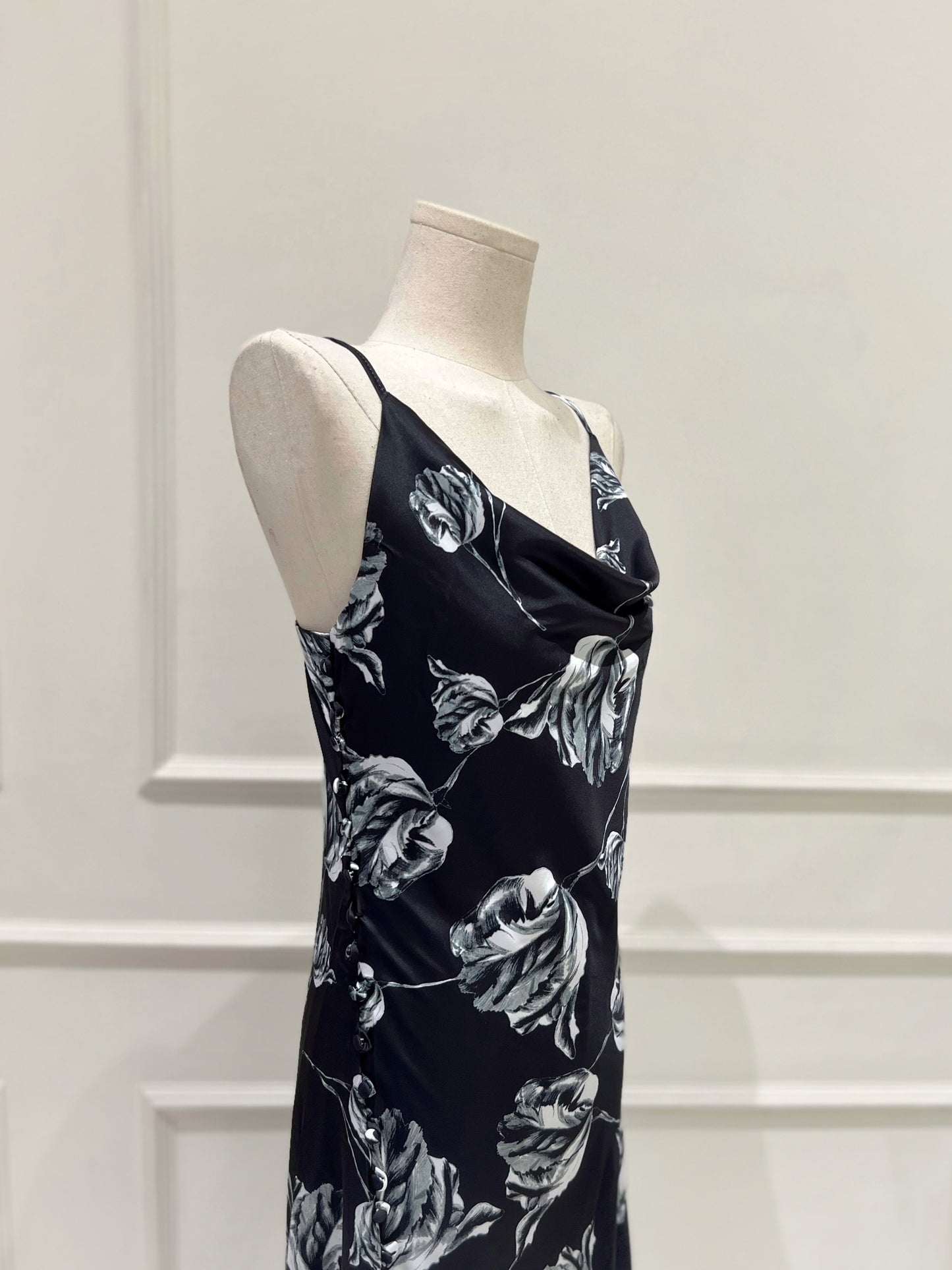 IGGY Floral Cowl Silk Dress