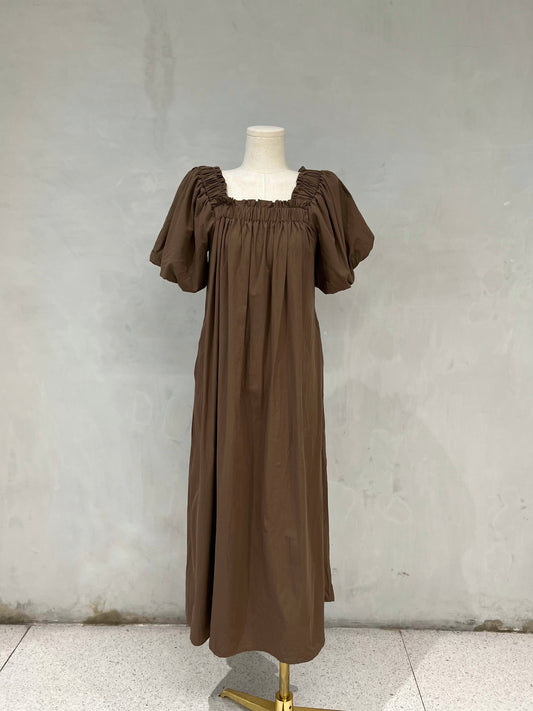 PEGGY Puff Sleeve Midi Dress