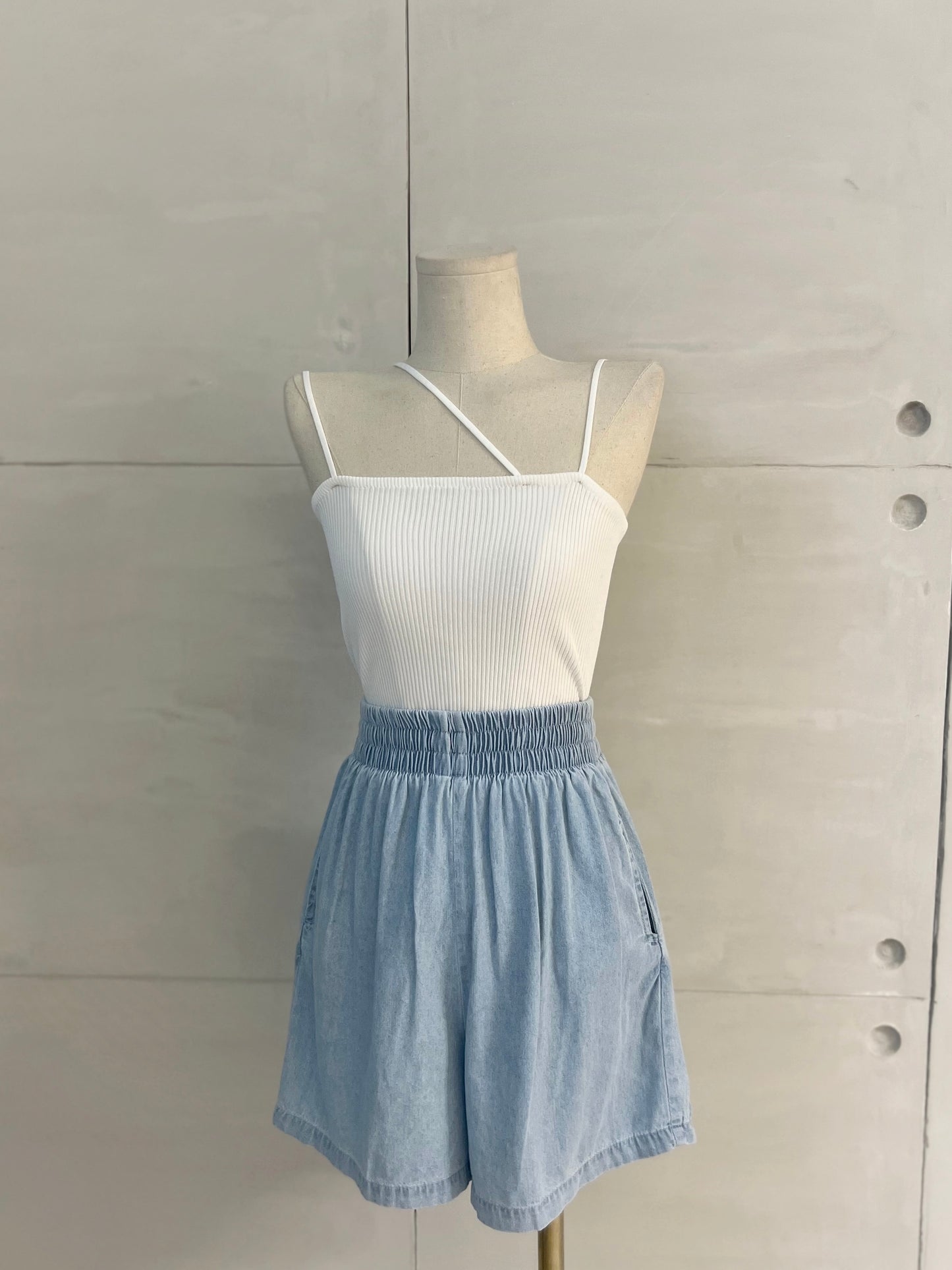 JACOB Garterized Denim Shorts