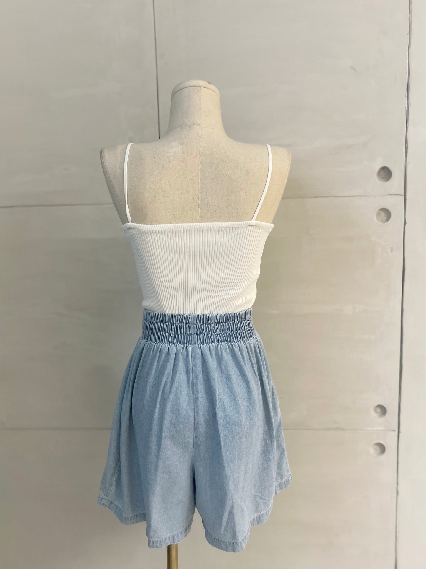JACOB Garterized Denim Shorts