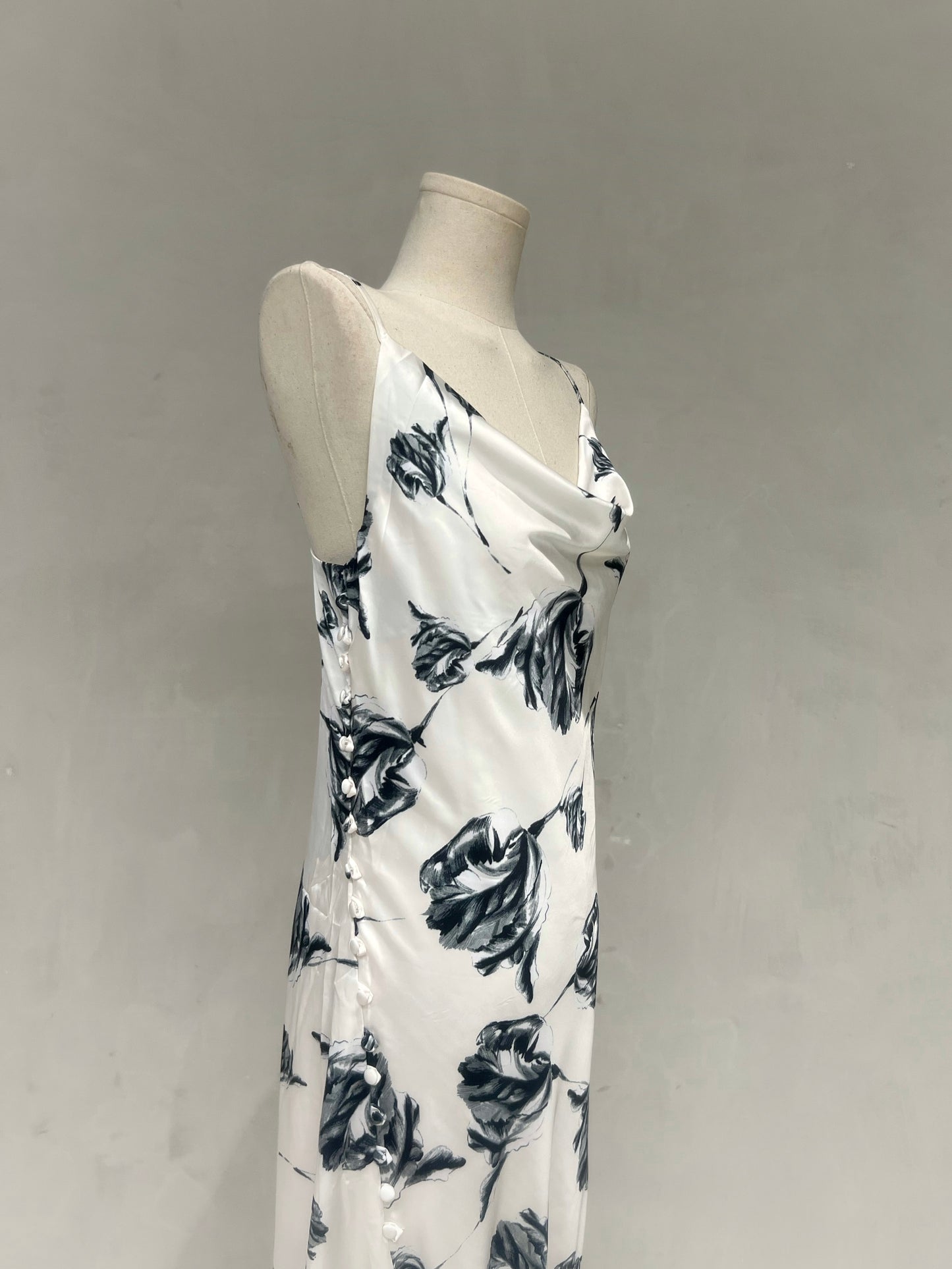 IGGY Floral Cowl Silk Dress