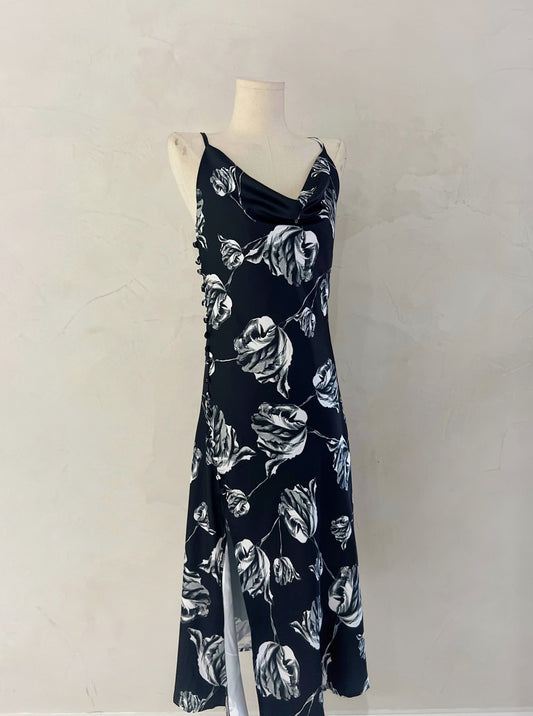 IGGY Floral Cowl Silk Dress