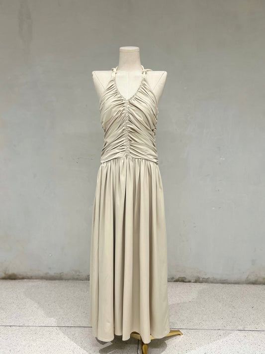 CLAY Ruched Midi Dress