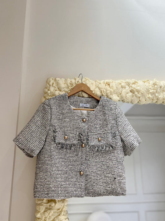 AUSTIN Tweed Short Sleeve Top