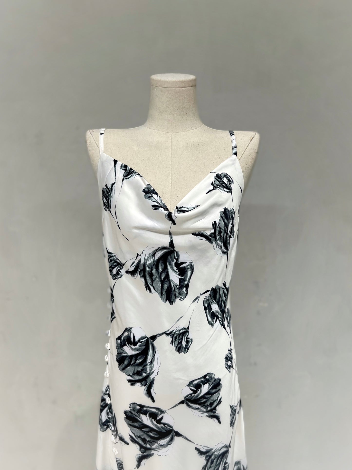 IGGY Floral Cowl Silk Dress