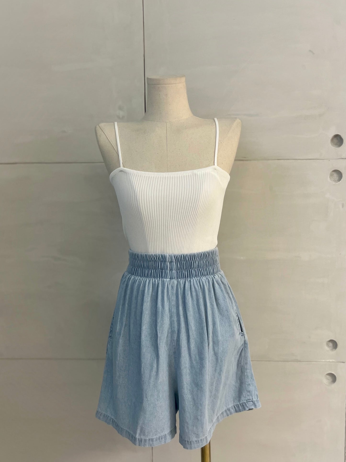JACOB Garterized Denim Shorts