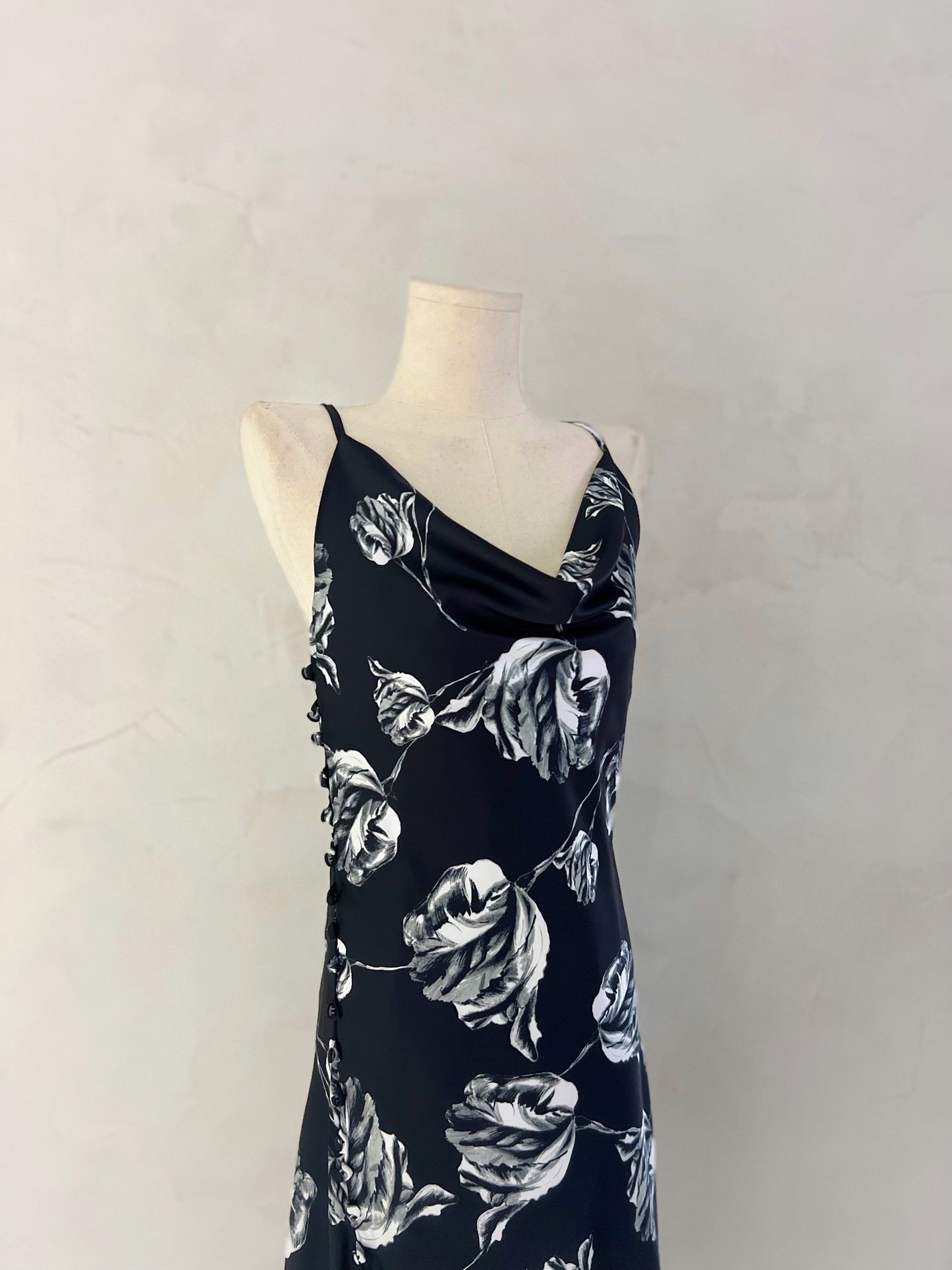 IGGY Floral Cowl Silk Dress