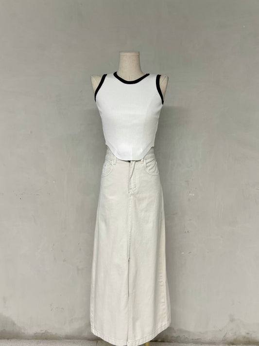 HUGH Midi Skirt (SMOKE WHITE)