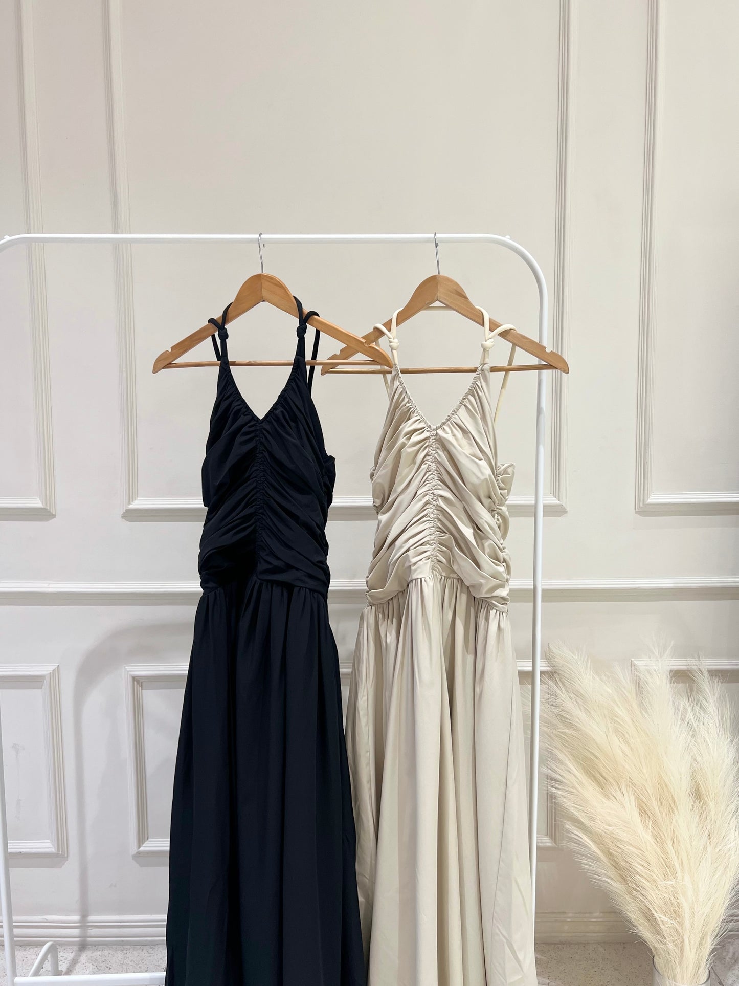 CLAY Ruched Midi Dress
