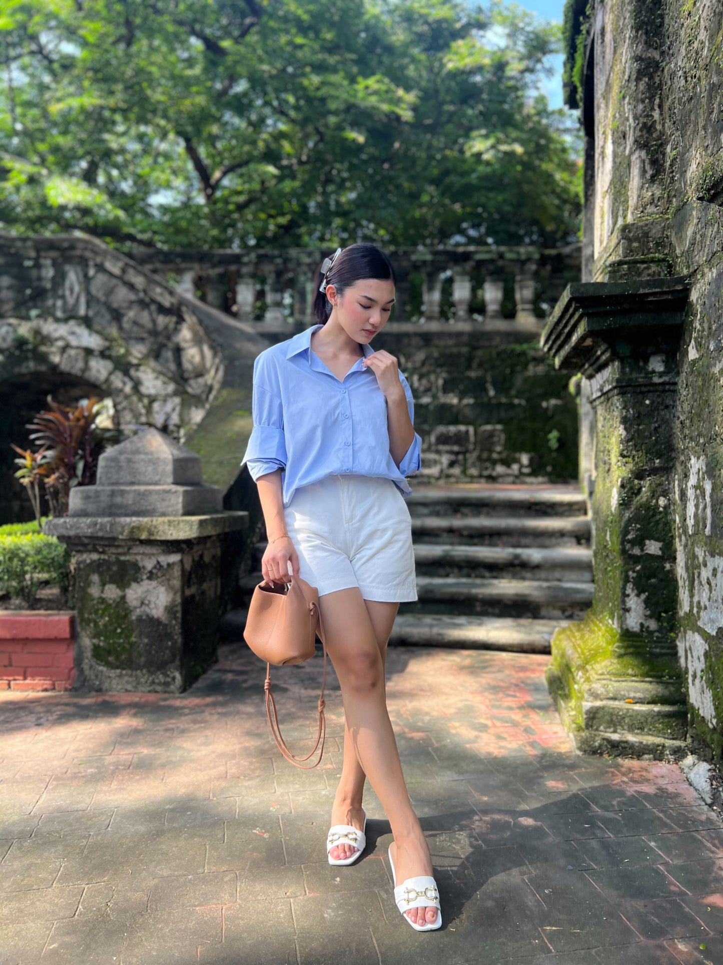 KARINA Oversized Buttondown Polo Top