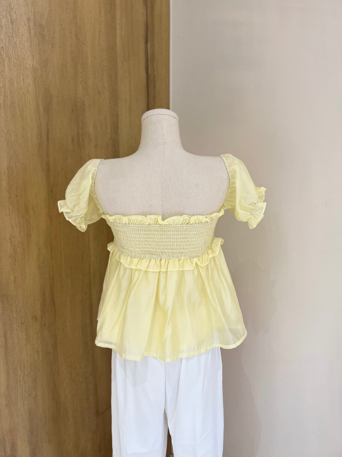 SKYLAR Off The Shoulder / Puff Sleeve Padded Sweetheart Top