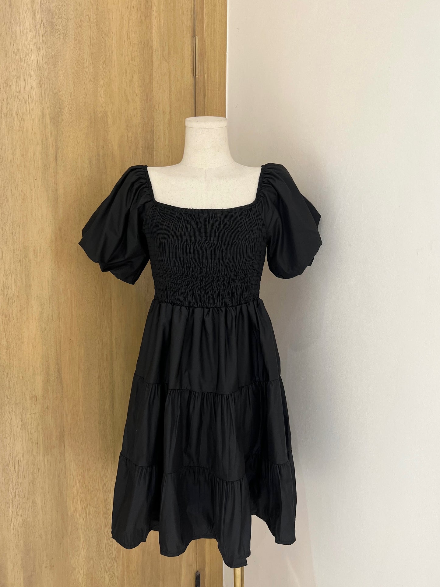 ZANNY Puff Sleeve Tiered Mini Dress