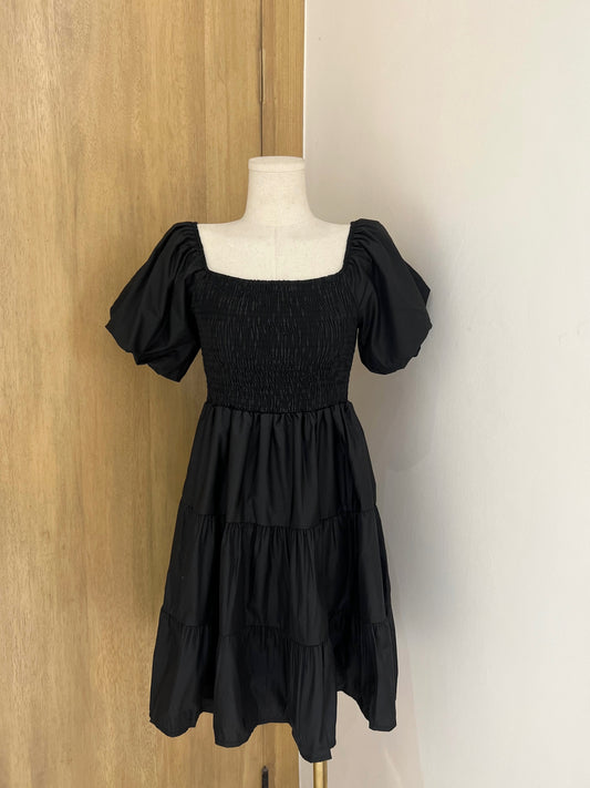 ZANNY Puff Sleeve Tiered Mini Dress