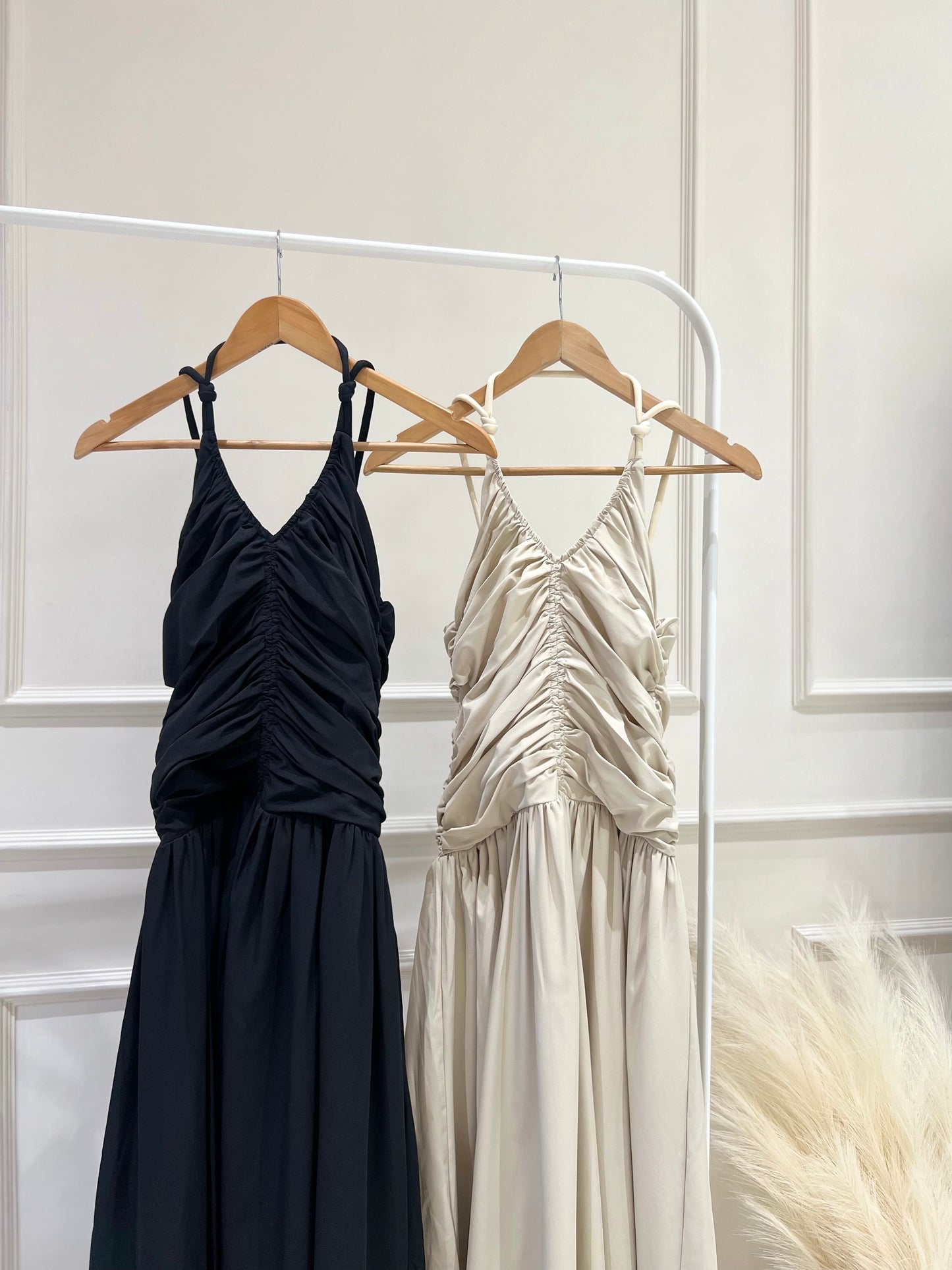 CLAY Ruched Midi Dress