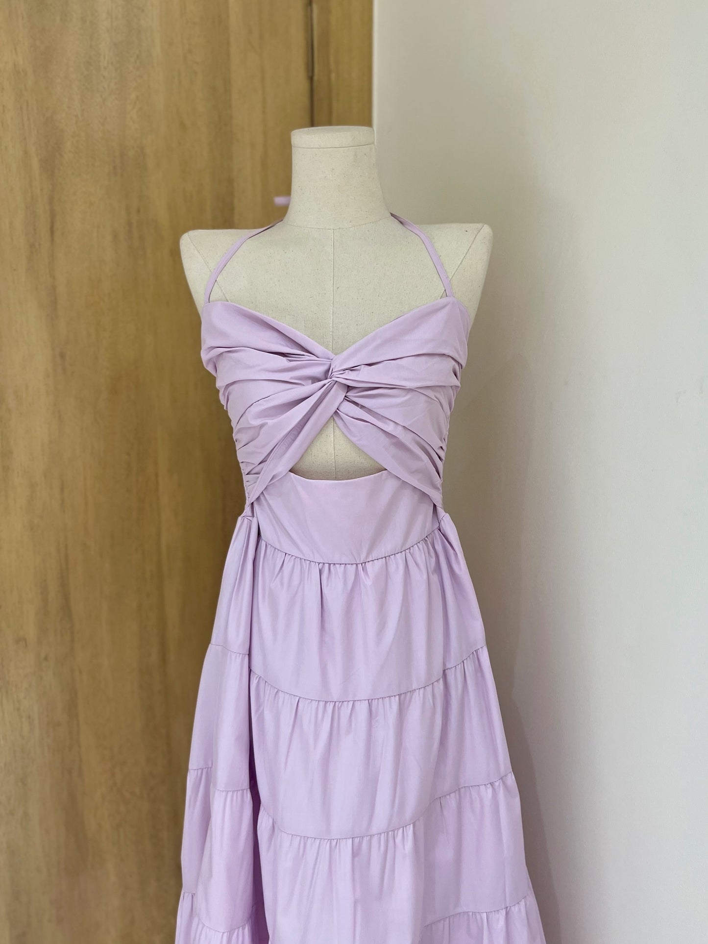 ZAHRA Front Twist Cutout Tiered Dress