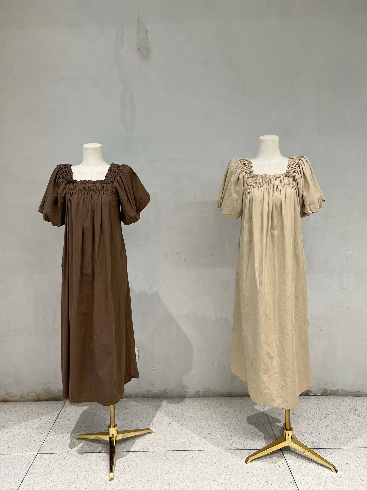 PEGGY Puff Sleeve Midi Dress