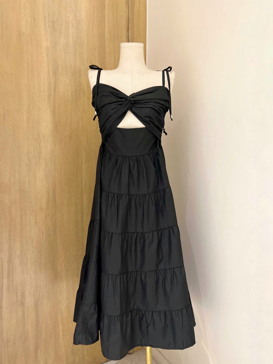 ZAHRA Front Twist Cutout Tiered Dress