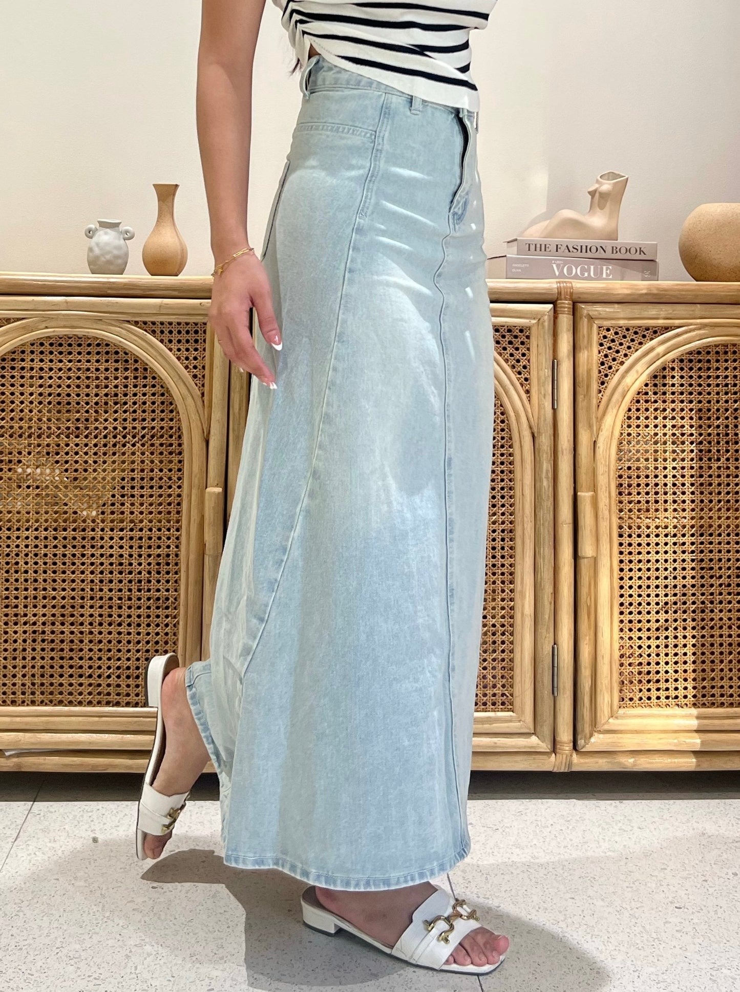 RENE Denim Maxi Skirt