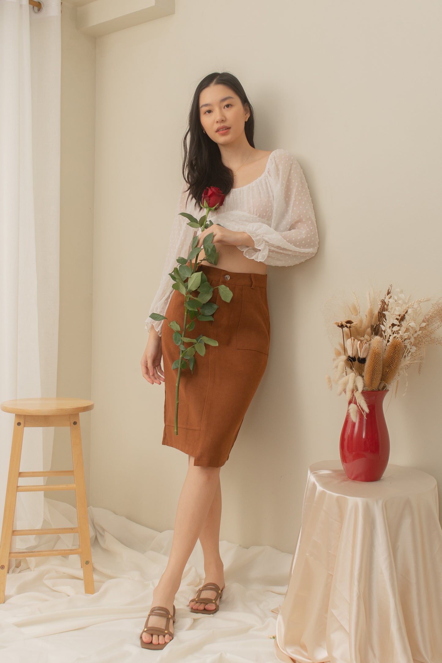 GRACE Suede Midi Skirt (Color Options)