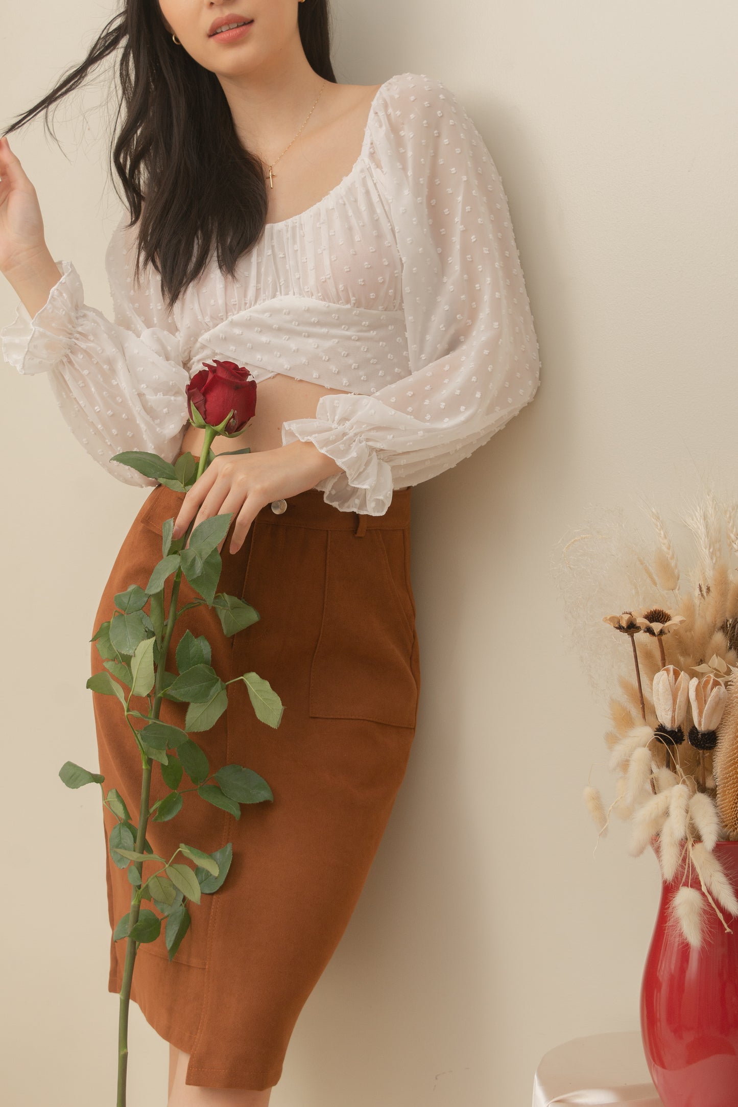 GRACE Suede Midi Skirt (Color Options)