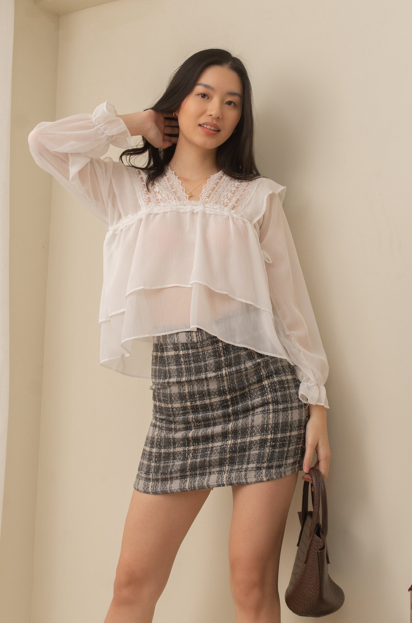 RIA Lace Sheer Blouse