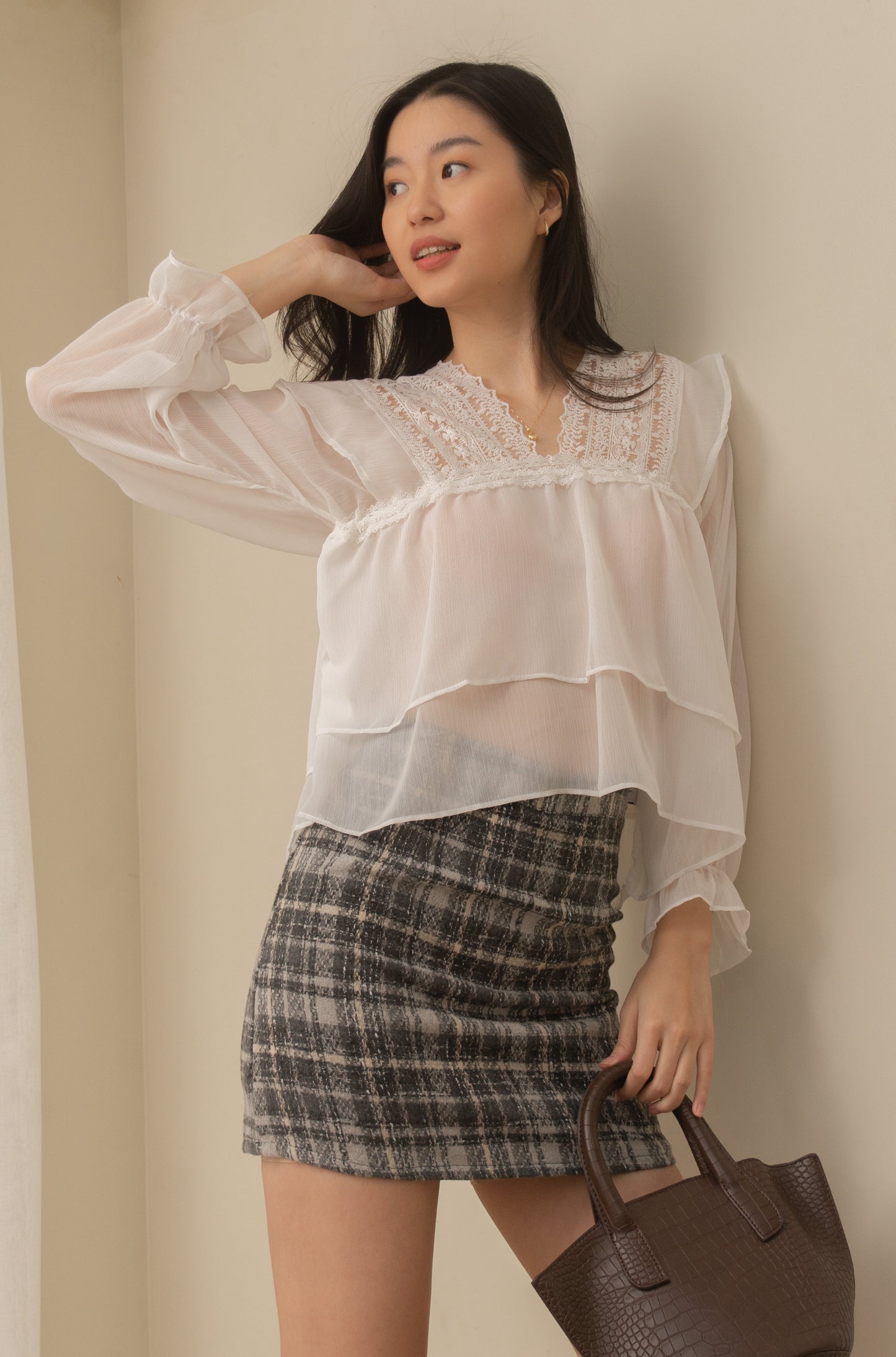RIA Lace Sheer Blouse