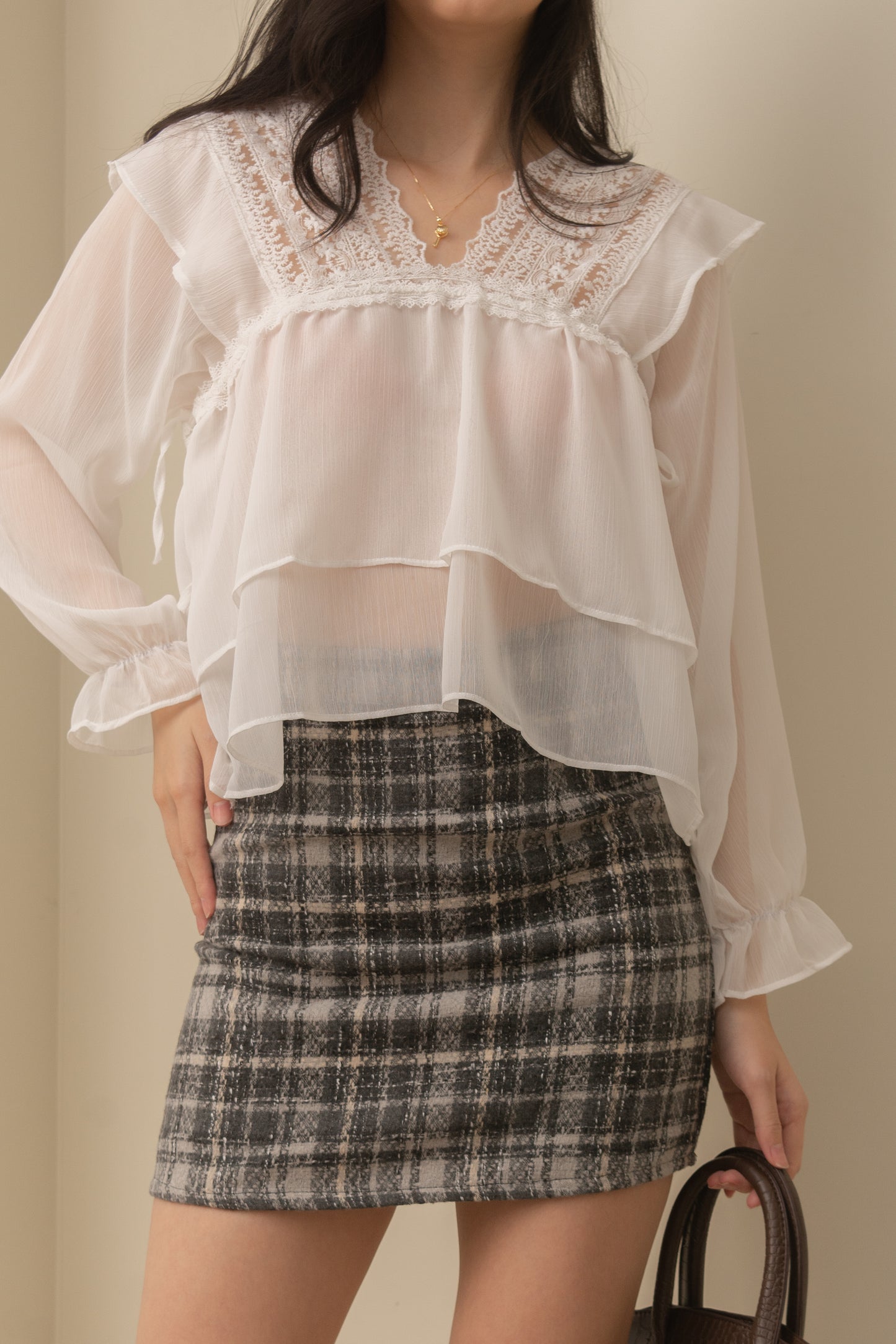 RIA Lace Sheer Blouse