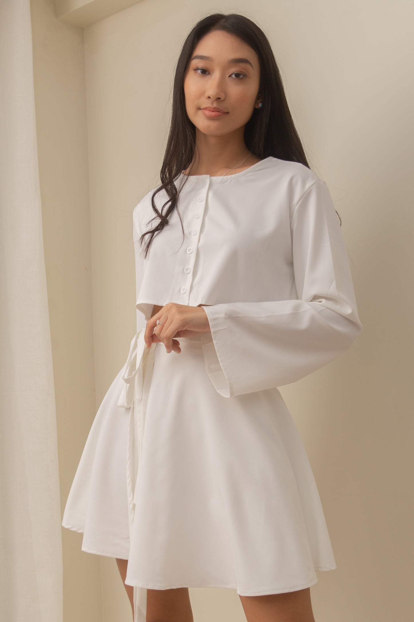 JEMIMAH Coordinates: Buttoned Long Sleeve + Wrap Skirt