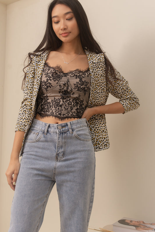 COLLIE Animal Print Jacket Cover-Up