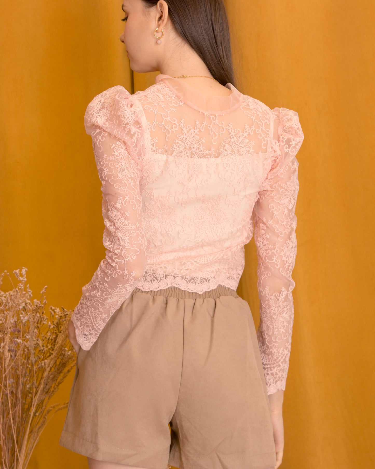 BELEN Lace Bow Top