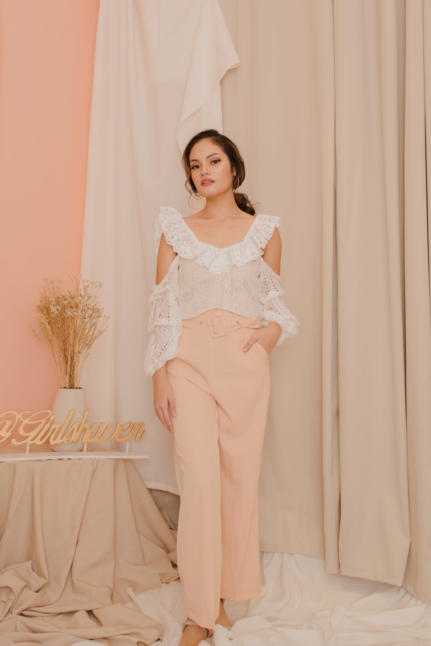 SHEIN Belted Pants - Wide Leg